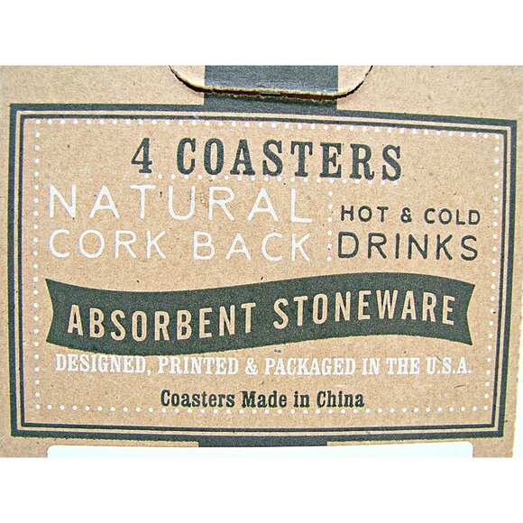Set 4 Carson Dragonfly Pastel Watercolor Absorbent Stoneware Cork Back Coasters - Picture 11 of 11